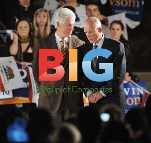 Bill Clinton and Jerry Brown at UCLA rally