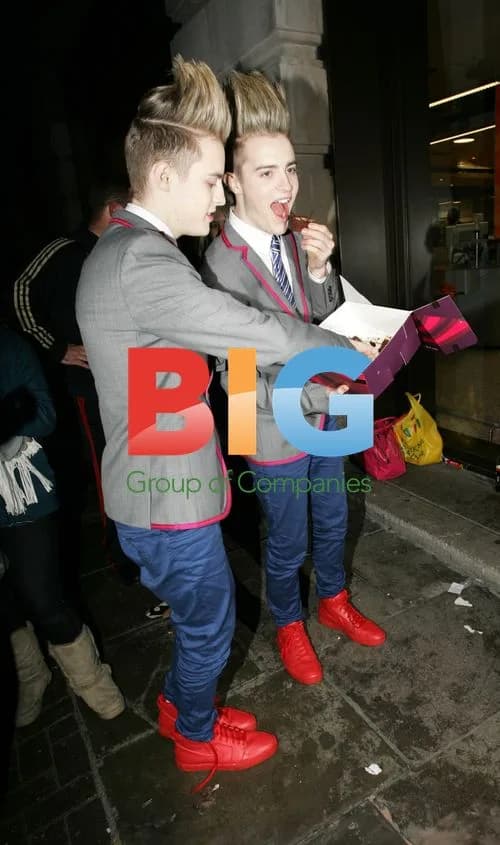 Jedward Eating Cake Outside Mayfair Hotel