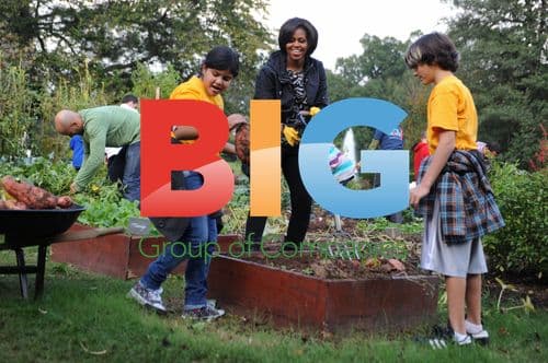 First Lady Harvests Veggies with Students