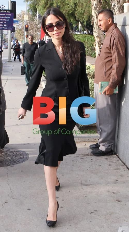 Oksana Grigorieva outside LA court