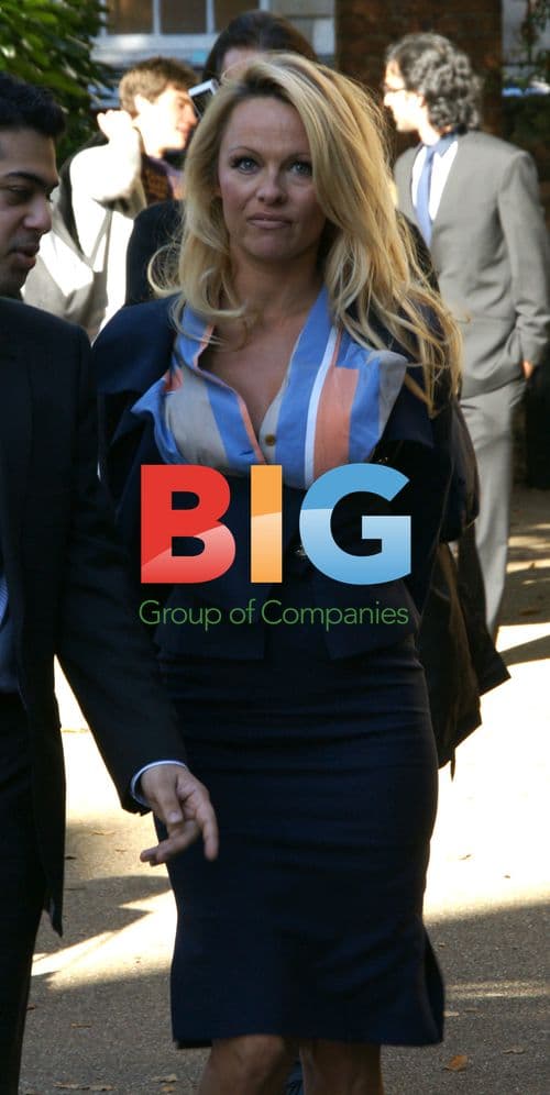 Pamela Anderson and Dan Matthews at PETA event