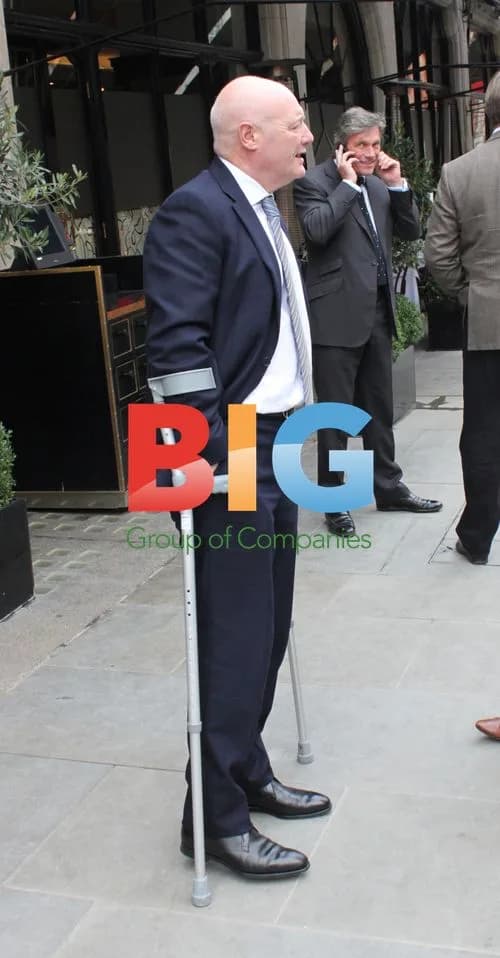 Peter Kenyon Spotted on Crutches in London