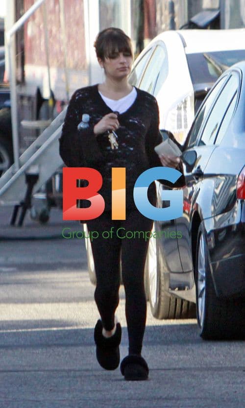 Lea Michele on Glee set