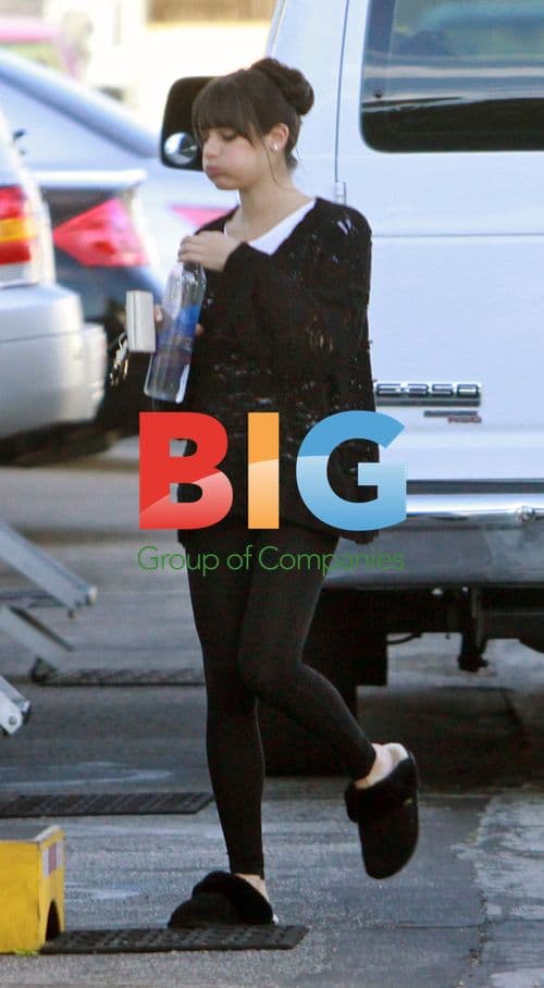 Lea Michele on Glee set