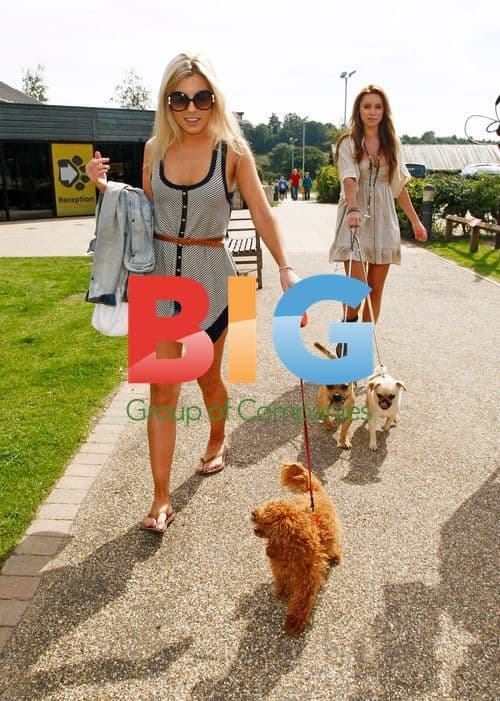 Mollie King and Una Healy from The Saturdays go dog training