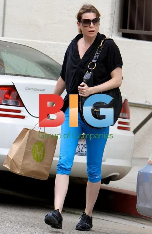 Ellen Pompeo heads to gym with snacks