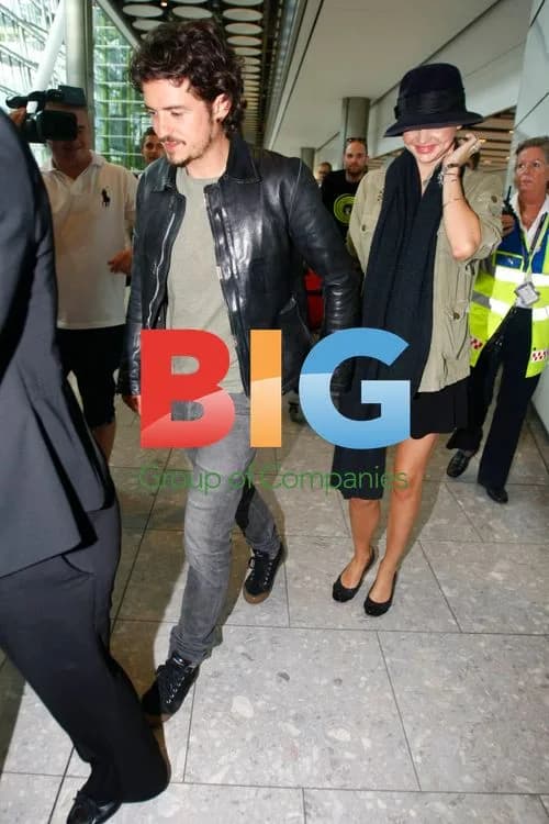 Orlando Bloom and Miranda Kerr at Heathrow