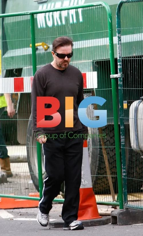 Ricky Gervais goes for a walk in North London