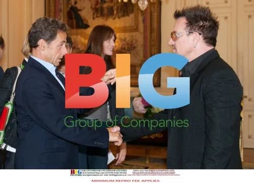 Bono meets French President Sarkozy