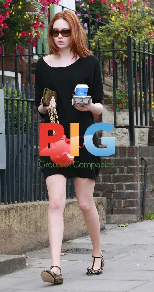 Karen Gillan Battling Wind in London