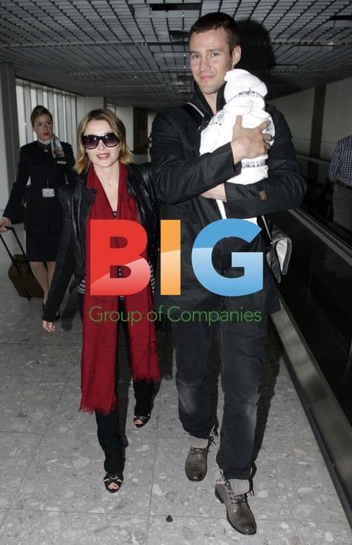 Dannii Minogue, Kris Smith and baby Ethan in London