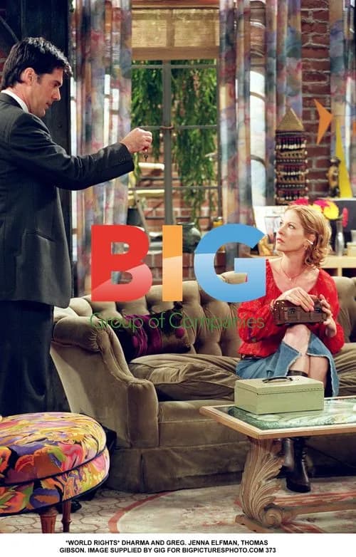 Jenna Elfman and Thomas Gibson in "Dharma & Greg"