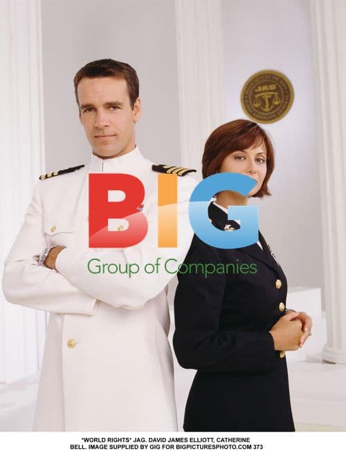 JAG TV Still with David James Elliott and Catherine Bell