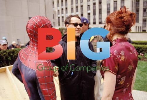 Spiderman on Set with Raimi, Maguire, Dunst