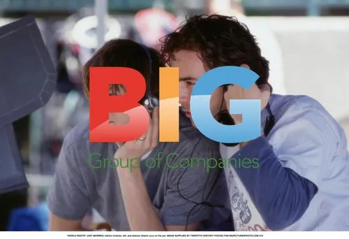 Kutcher and Levy on Set