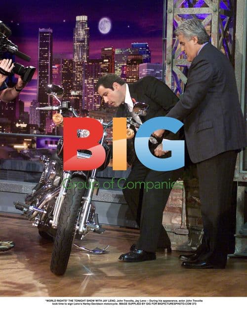 Travolta Autographs Leno's Motorcycle