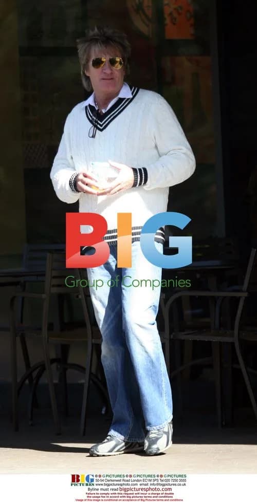 Rod Stewart, Penny Lancaster, and son out for coffee