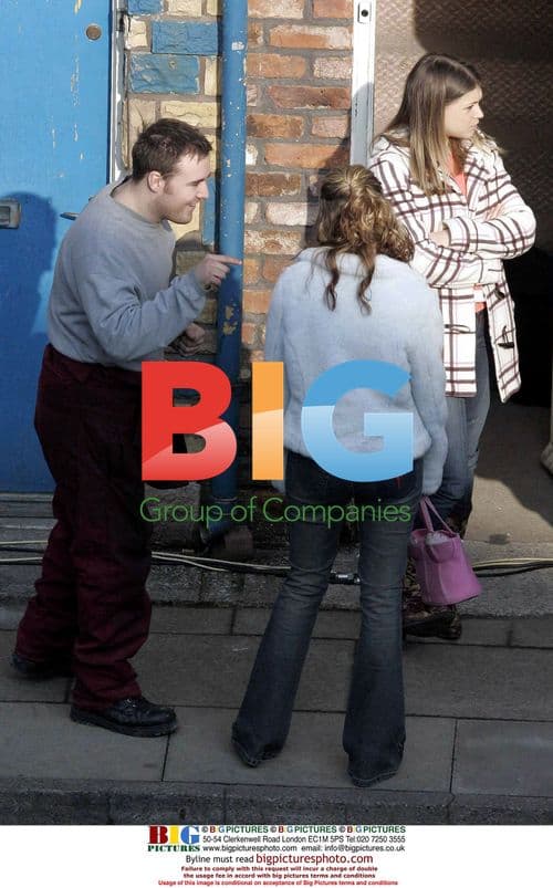 Samia Ghadie and Alan Hallsall on Coronation Street Set