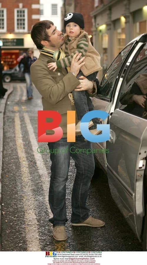 Liam Gallagher with son Gene in London