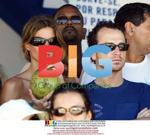 Gisele Bundchen at Brazil vs USA beach volleyball match