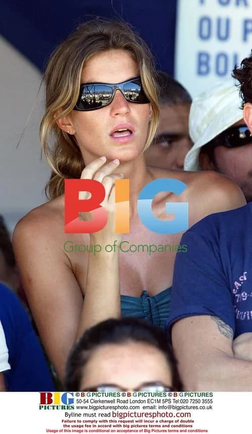 Gisele Bundchen at Brazil vs USA beach volleyball match