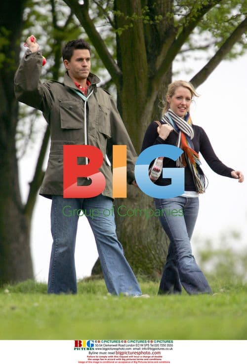 Jeremy Edwards with girlfriend and dog in London