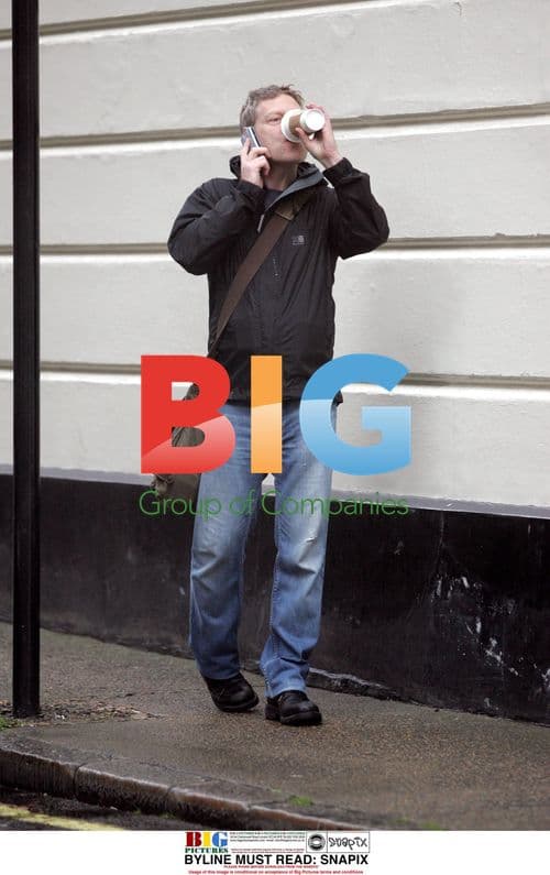 Kenneth Branagh Enjoys Coffee in North London