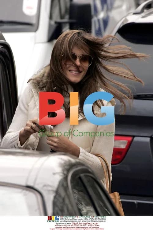 Liz Hurley arrives home after bad hair day