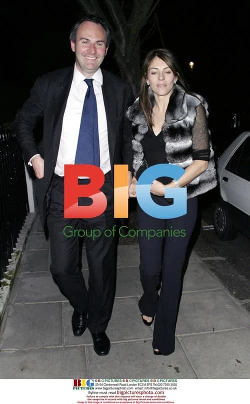 Liz Hurley leaving the Ivy with mystery man