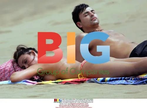 Michelle Heaton and Andy Scott-Lee on Canary Islands Beach