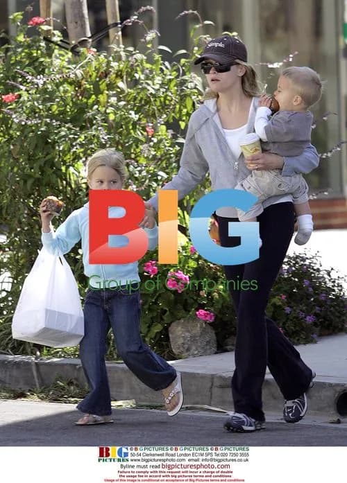 Reese Witherspoon with kids in Brentwood