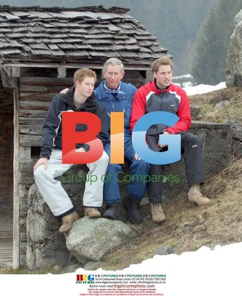 Prince Charles and sons pose for photos in Klosters, Switzerland
